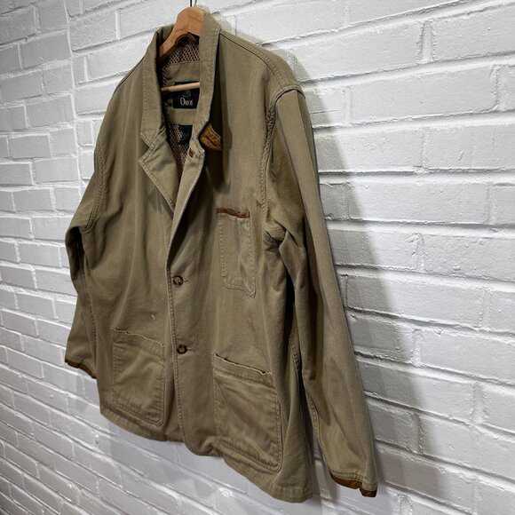 Vintage Orvis Chore Barn Field Elbow Patches Jacket Khaki Tan Men's Large - Picture 5 of 10
